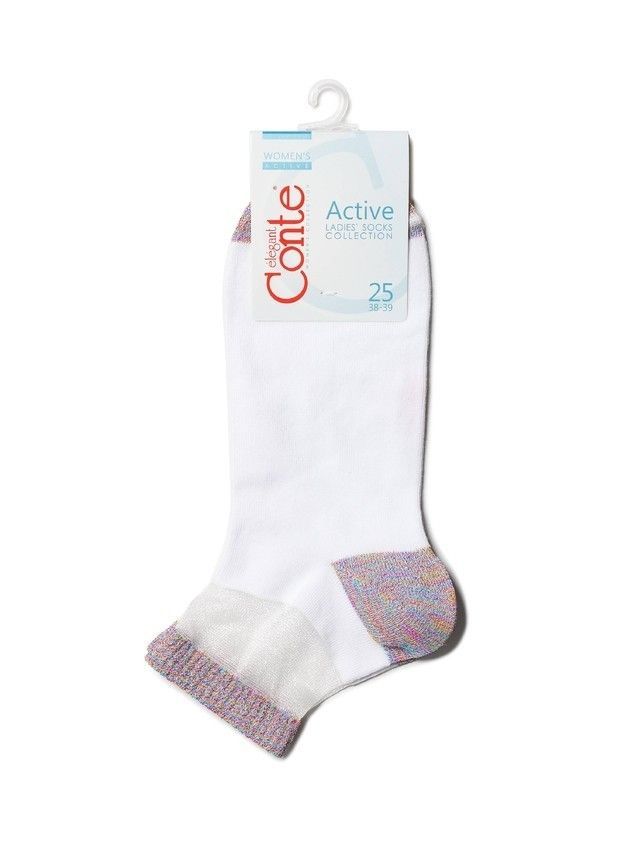 Women's cotton socks ACTIVE 20S-5SP, s.36-37, 207 white - 3