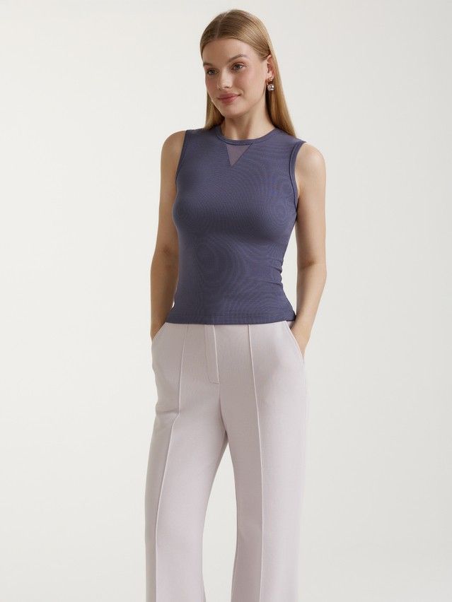 Women's polo neck shirt CONTE ELEGANT LD 3060, s.170-84, graphite - 4