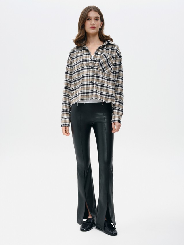 Women's shirt CONTE LRU 3504, s.170-88-94, black-beige check - 1