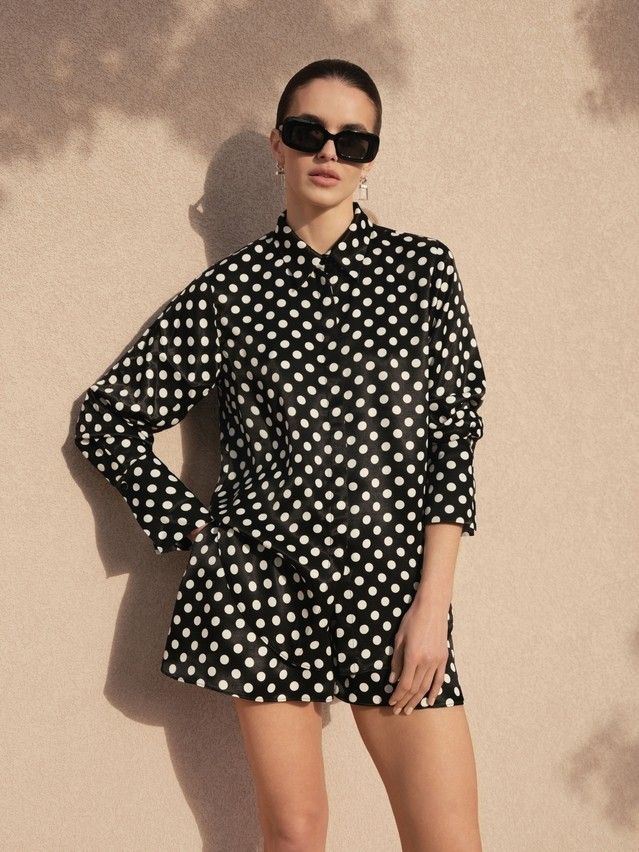 Women's shirt CONTE ELEGANT LBL 3314, s.170-84-90, black-white dots - 4