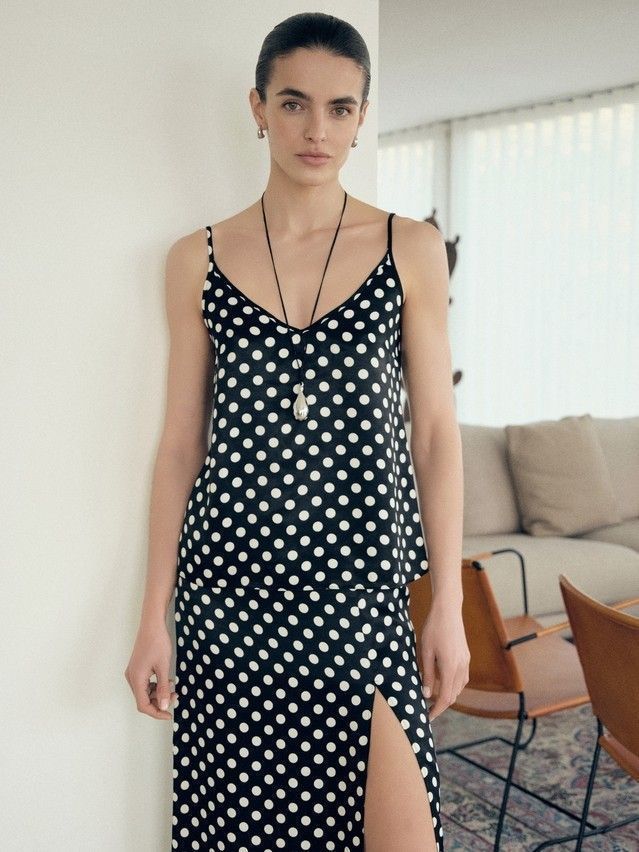 Women's skirt CONTE ELEGANT LU 3309, s.170-90, black-white dots - 4