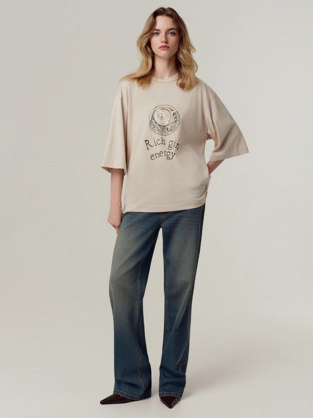 Women's polo neck shirt CONTE LD 3449, s.170-88, beige-coffee - 1