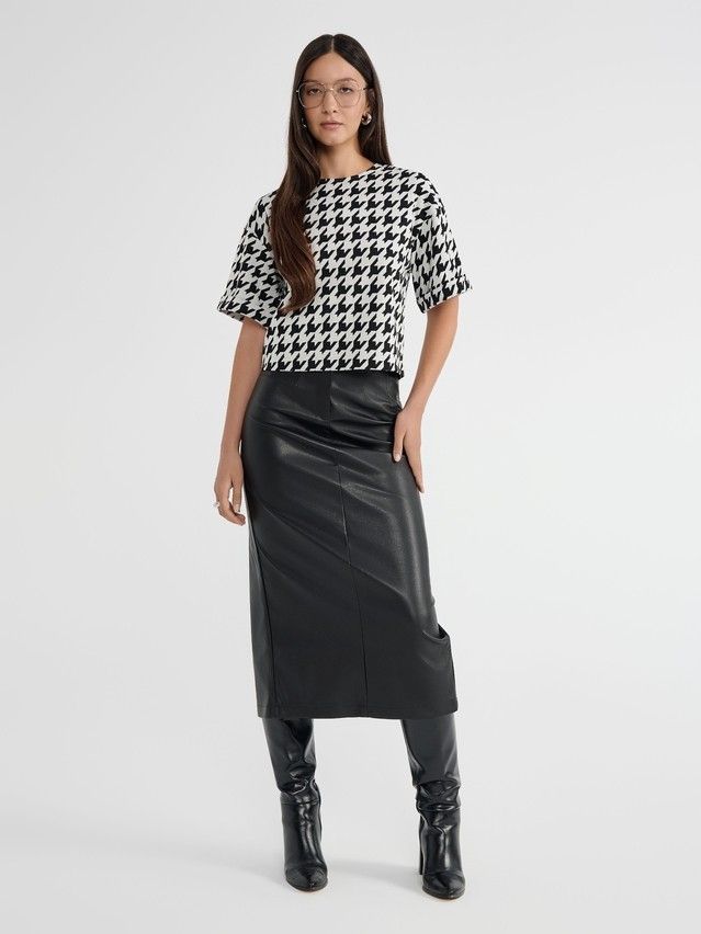 Women's polo neck shirt CONTE ELEGANT LD 2809, s.170-92, dogtooth - 1