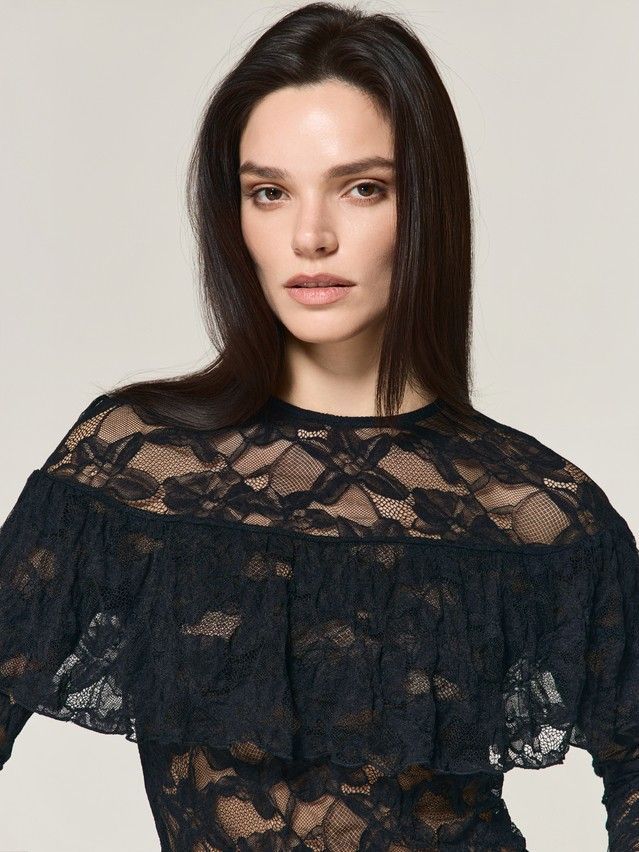 Women's polo neck shirt CONTE LD 3771, s.170-88, black - 1