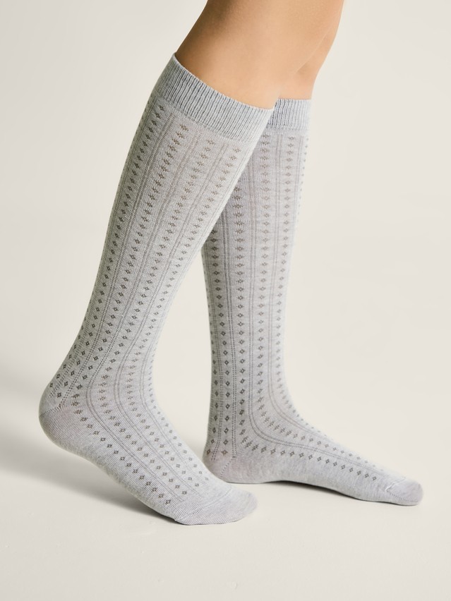 Children's knee high socks CONTE-KIDS TIP-TOP, s.18, 057 light grey - 2