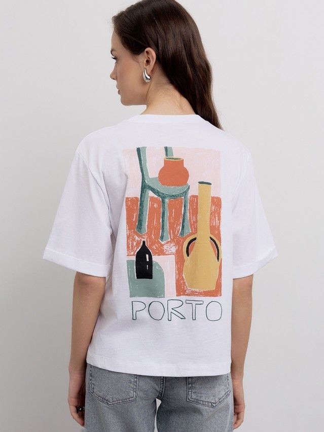 Women's polo neck shirt CONTE ELEGANT LD 2710, s.170-92, white-porto - 4