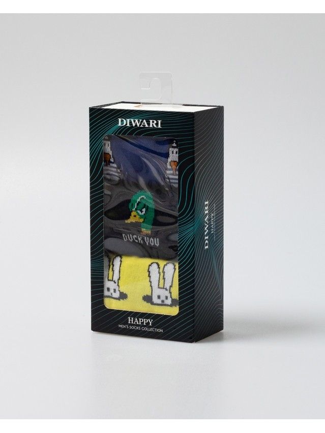 Men's socks DIWARI HAPPY (3 pairs),s.27, 782 assorted - 1