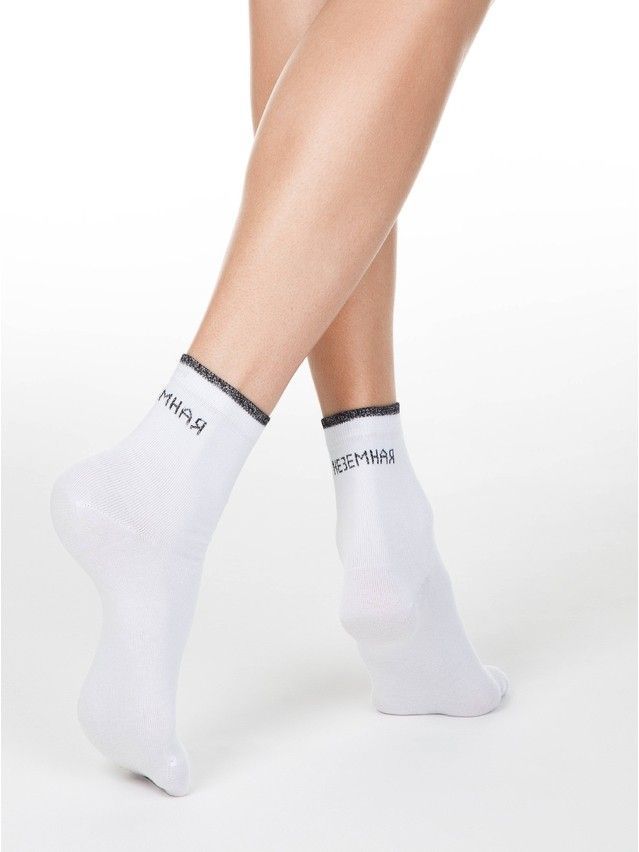 Women's cotton socks FANTASY (Lurex) 15С-21/1SP, rives. 36-37, 183 white - 1