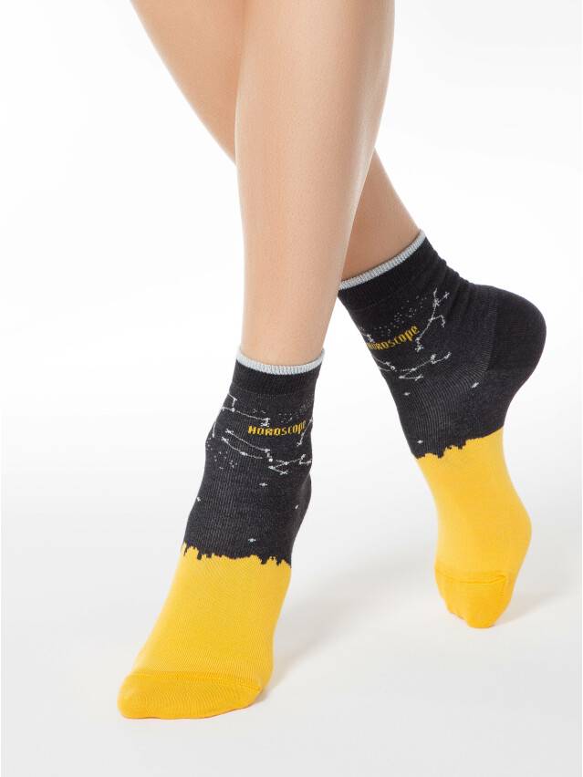 Women's socks CONTE ELEGANT CLASSIC, s.23, 122 black-yellow - 1
