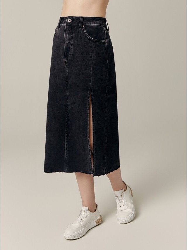 Denim skirt CONTE ELEGANT CON-685, s.170-90, washed black - 5