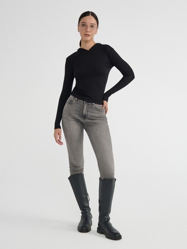Women's polo neck shirt CONTE ELEGANT LD 2959, s.170-92, black - 1
