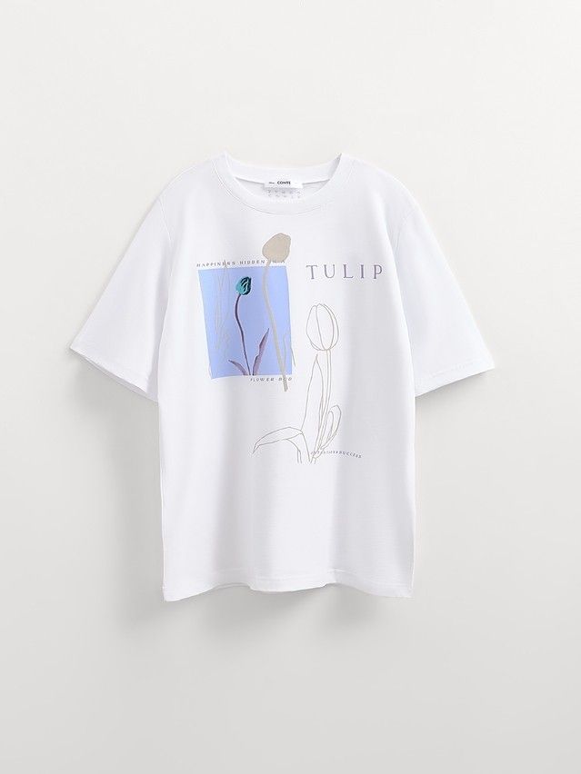 Women's polo neck shirt CONTE ELEGANT LD 3036, s.170-92, white-tulip - 1