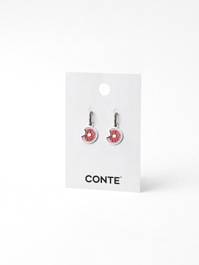 Metal earings CONTE donut (2 pieces),- 1