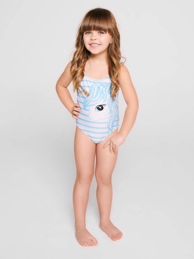 Swimsuit for girls CONTE ELEGANT UNICORN, s.110,116-56, white-blue - 9