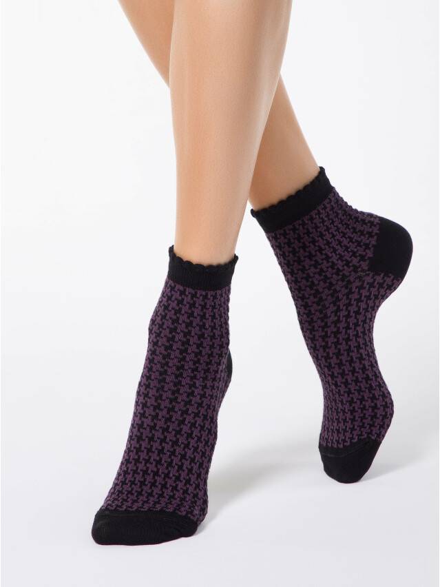 Women's socks CONTE ELEGANT CLASSIC, s.23, 056 black-aubergine - 1