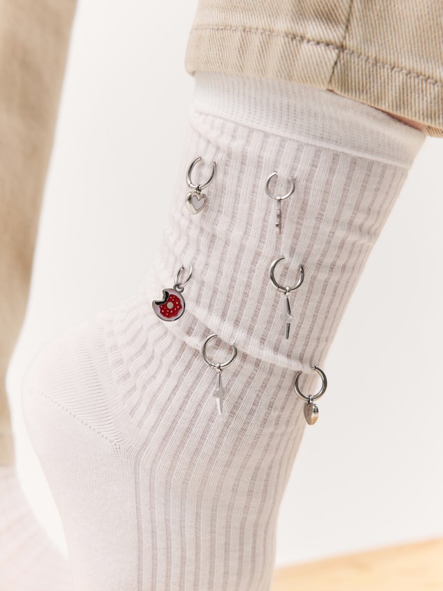Metal earings CONTE cross (2 pieces),- 6