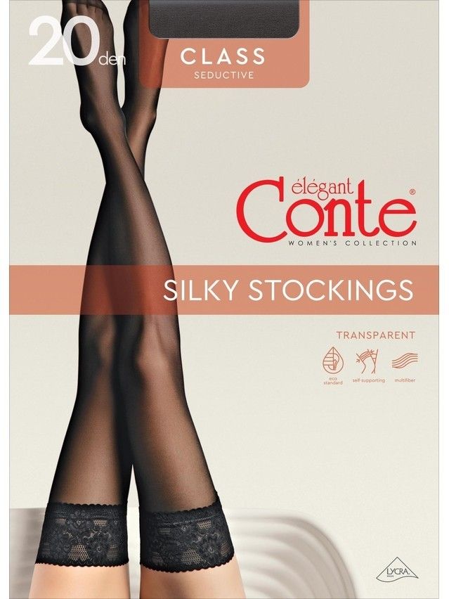 Women's stockings CONTE ELEGANT CLASS 20 ( euro-packing),s.1/2, natural - 2