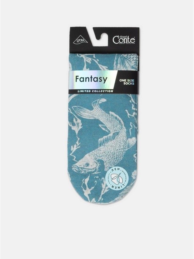 Women's socks CONTE ELEGANT FANTASY, s.23-25, 398 grey-turquoise - 4