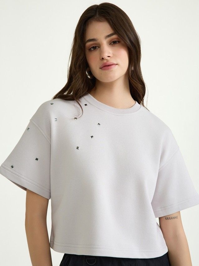 Women's polo neck shirt CONTE ELEGANT LD 3053, s.170-92, grey sand - 1