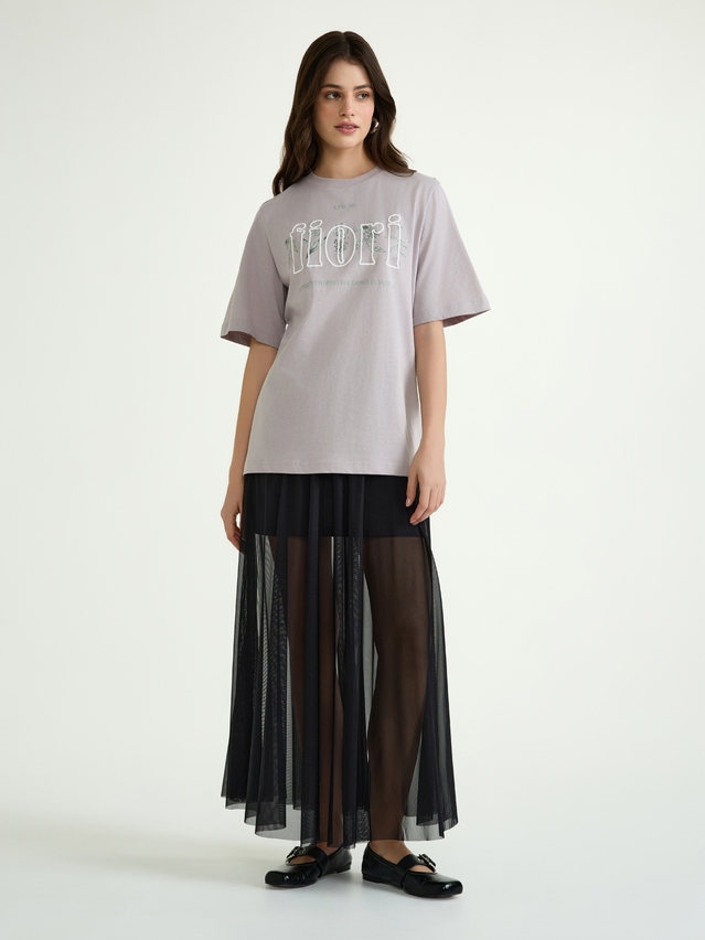 Women's polo neck shirt CONTE ELEGANT LD 3036, s.170-92, coffee-fiori - 4