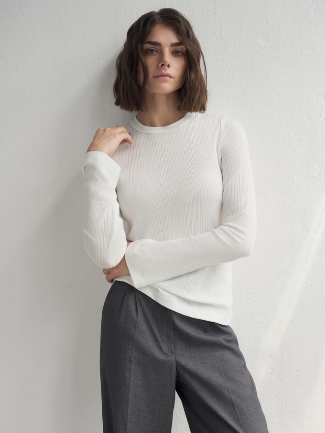 Women's polo neck shirt CONTE LD 3242, s.170-84, white - 1