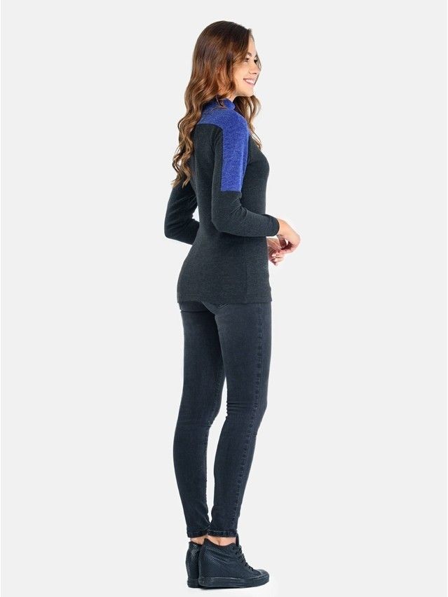Women's polo neck shirt CONTE ELEGANT LD 669, s.158,164-84, black-dark blue - 2