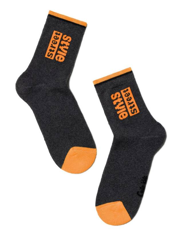 Children's socks CONTE-KIDS SOF-TIKI, s.30-32, 260 dark grey-orange - 1