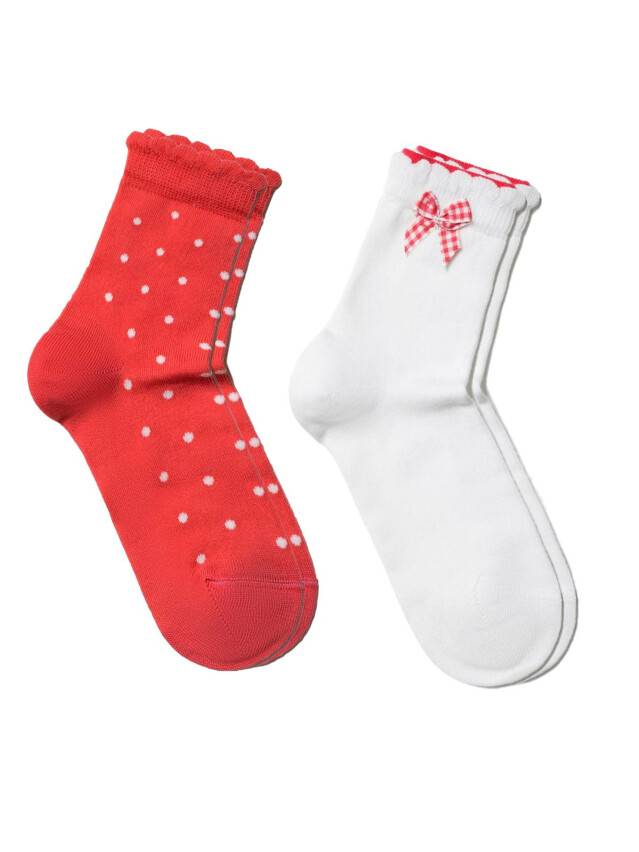 Children's socks CONTE-KIDS TIP-TOP (2 pairs),s.18-20, 705 white-red - 1