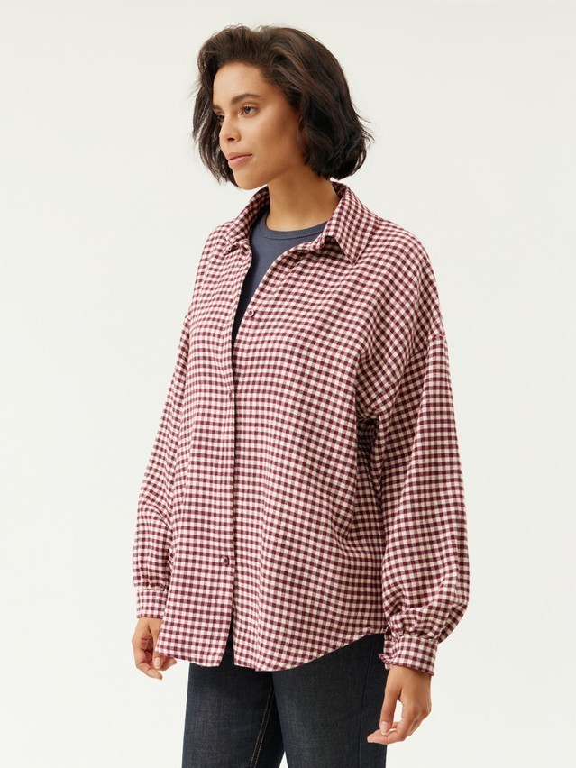 Women's shirt CONTE LRU 3612, s.170-84-90, burgundy-ecru check - 4
