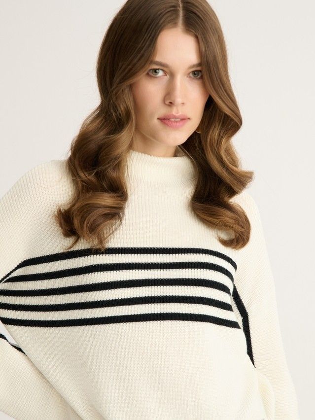 Women's pullover CONTE ELEGANT LDK2425, s.170-84, white-black - 4