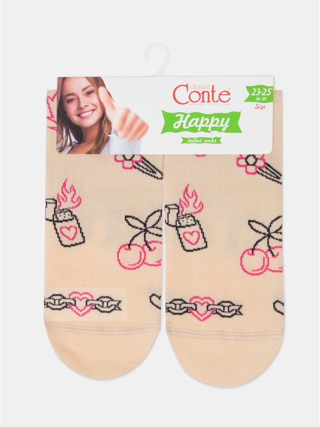 Women's socks CONTE ELEGANT HAPPY, s.23-25, 605 beige - 8
