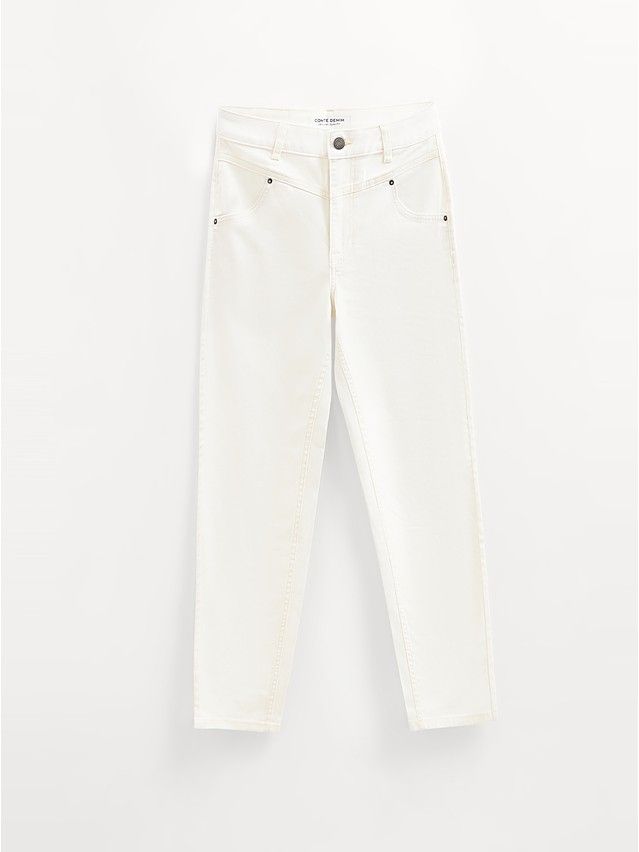 Denim trousers CONTE ELEGANT CON-726, s.170-102, off white - 9