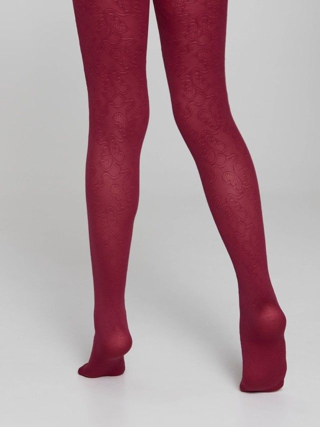 Fancy children's tights CONTE ELEGANT DAISY, s.104-110, bordo - 1