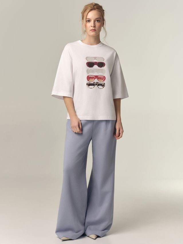 Women's polo neck shirt CONTE LD 3449, s.170-88, white-glasses - 5