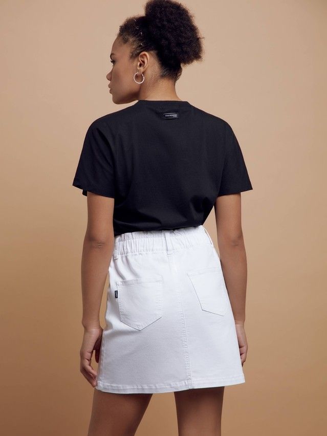 Denim skirt CONTE ELEGANT CON-425, s.170-90, white - 2