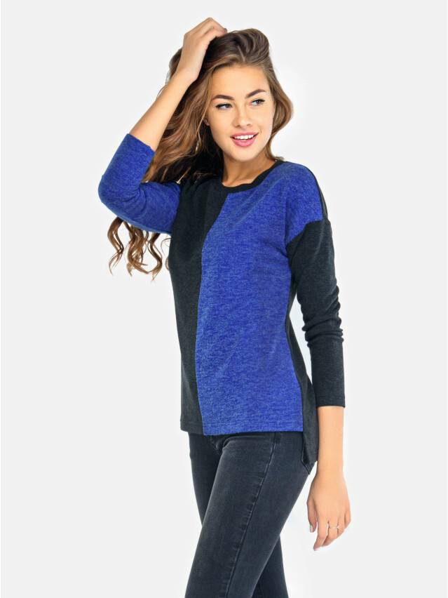 Women's polo neck shirt CONTE ELEGANT LD 672, s.158,164-100, dark blue-black - 2