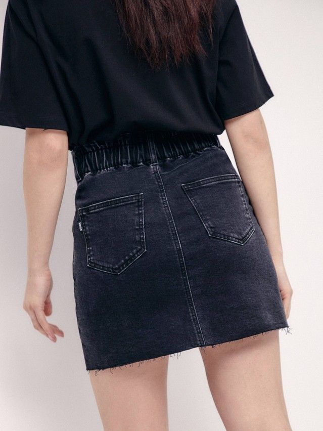 Denim skirt CONTE ELEGANT CON-424, s.170-86, washed black - 6