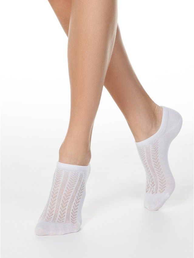 Women's cotton socks ACTIVE (ultra-short) 19C-185SP, s. 36-37, 179 white - 1