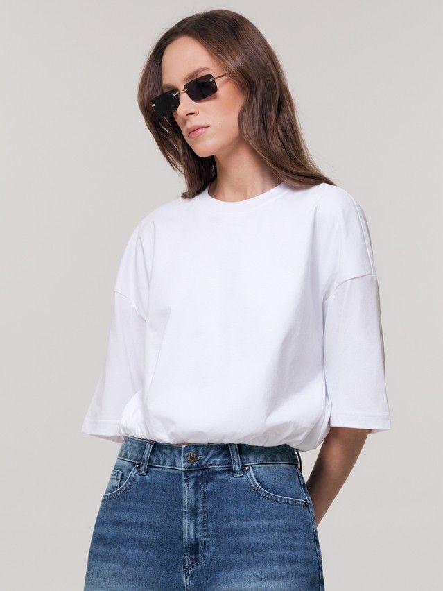Women's polo neck shirt CONTE LD 3448, s.170-84, white - 3