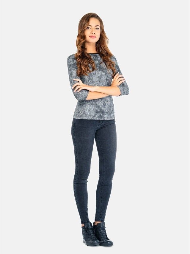 Women's polo neck shirt CONTE ELEGANT LD 682, s.170,176-100, grey - 3