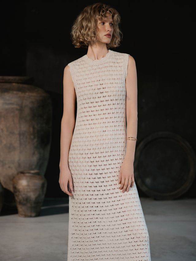 Women's dress CONTE ELEGANT LDK2569, s.170-84-90, ecru - 3