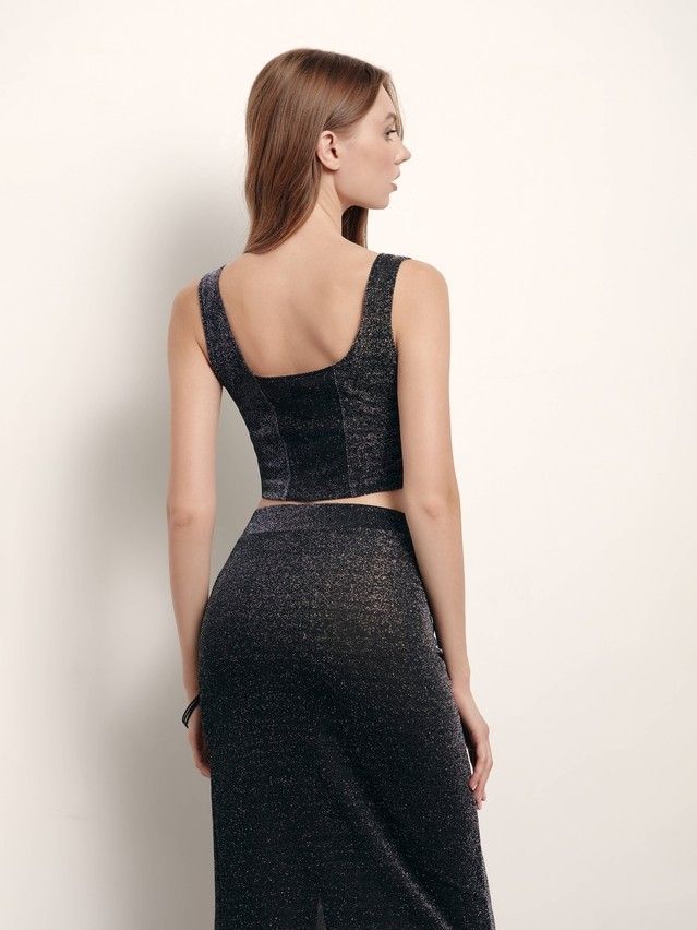 Woman's sleeveless top CONTE ELEGANT LTD 1828, s.170-84, silver black - 2