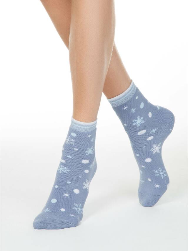 Women's cotton socks COMFORT (terry) 7C-47SP, rives. 36-37, 197 light denim - 1