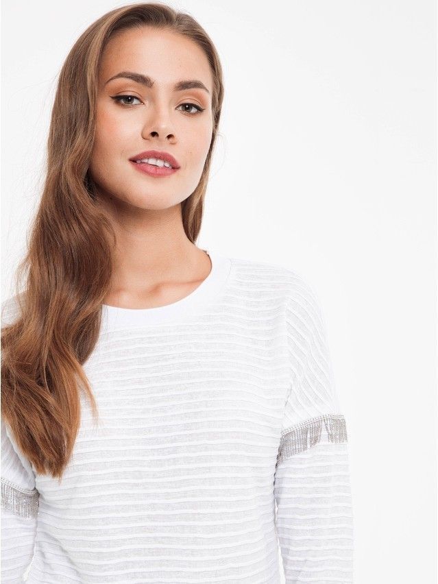 Women's polo neck shirt CONTE ELEGANT LD 853, s.170-92, white - 1
