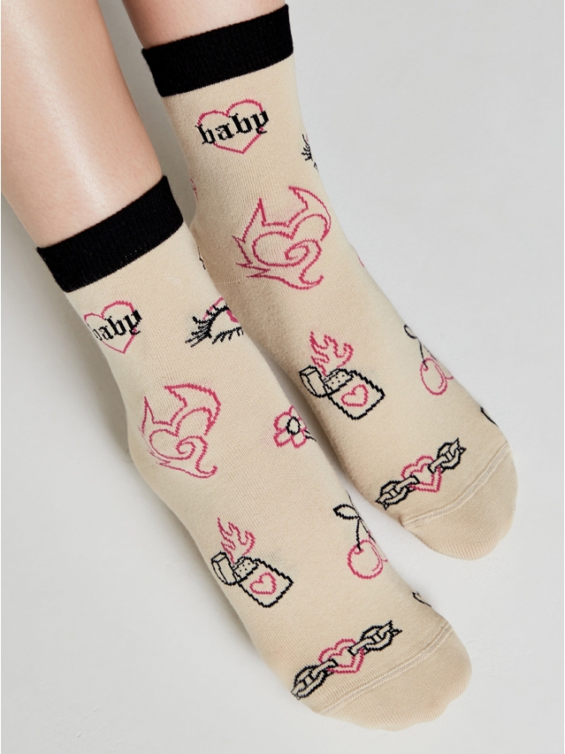 Women's socks CONTE ELEGANT HAPPY, s.23-25, 605 beige - 1