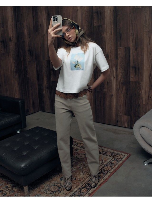 Women's polo neck shirt CONTE LD 3469, s.170-84, milk-tulip - 1