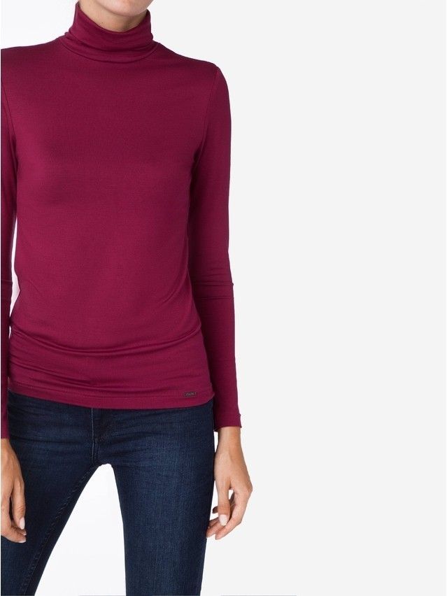 Women's polo neck shirt CONTE ELEGANT LD 821, s.170-100, bordo - 1