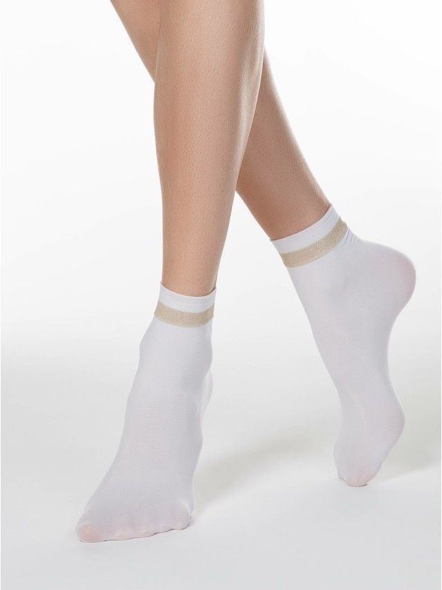 Women's socks CONTE ELEGANT FANTASY, s.23-25, gold-bianco - 1