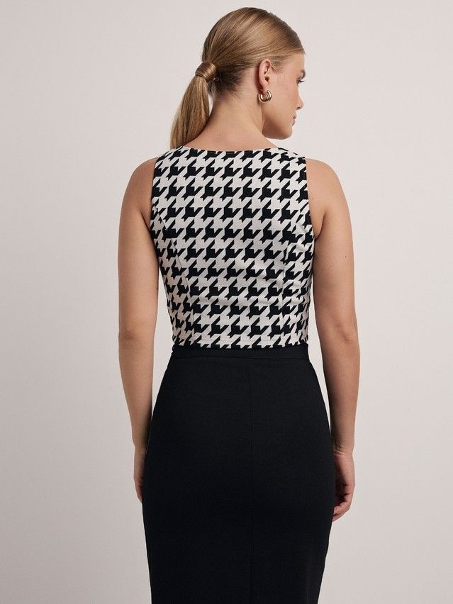 Woman's sleeveless top CONTE ELEGANT LTD 2823, s.170-88, dogtooth - 2