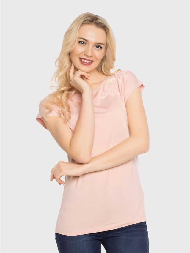 Women's polo neck shirt CONTE ELEGANT LD 711, s.170-104, powder - 2